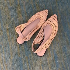 Elegant Tan Women's woven Slingback Shoes slippers
